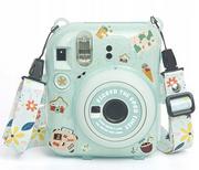 Paski, szelki, uprzęże foto - Futerał Etui Pokrowiec Case Do Fujifilm Fuji Instax Mini 12 + Naklejki I Kieszeń Na Zdjęcia / Wakacyjny Czas / Zielony Brokat - miniaturka - grafika 1