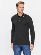 Koszulki męskie - Jack&Jones Polo 12174038 Czarny Regular Fit - miniaturka - grafika 1