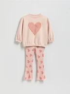 Bluzy dla dziewczynek - Reserved - Bawełniany komplet - pastelowy róż - miniaturka - grafika 1