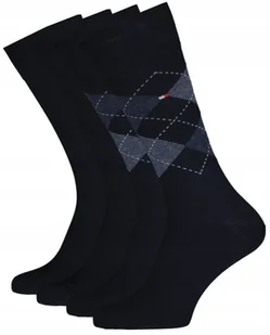 Tommy Hilfiger Skarpety Męskie 47-49 Romby Granat - Skarpetki męskie - miniaturka - grafika 1