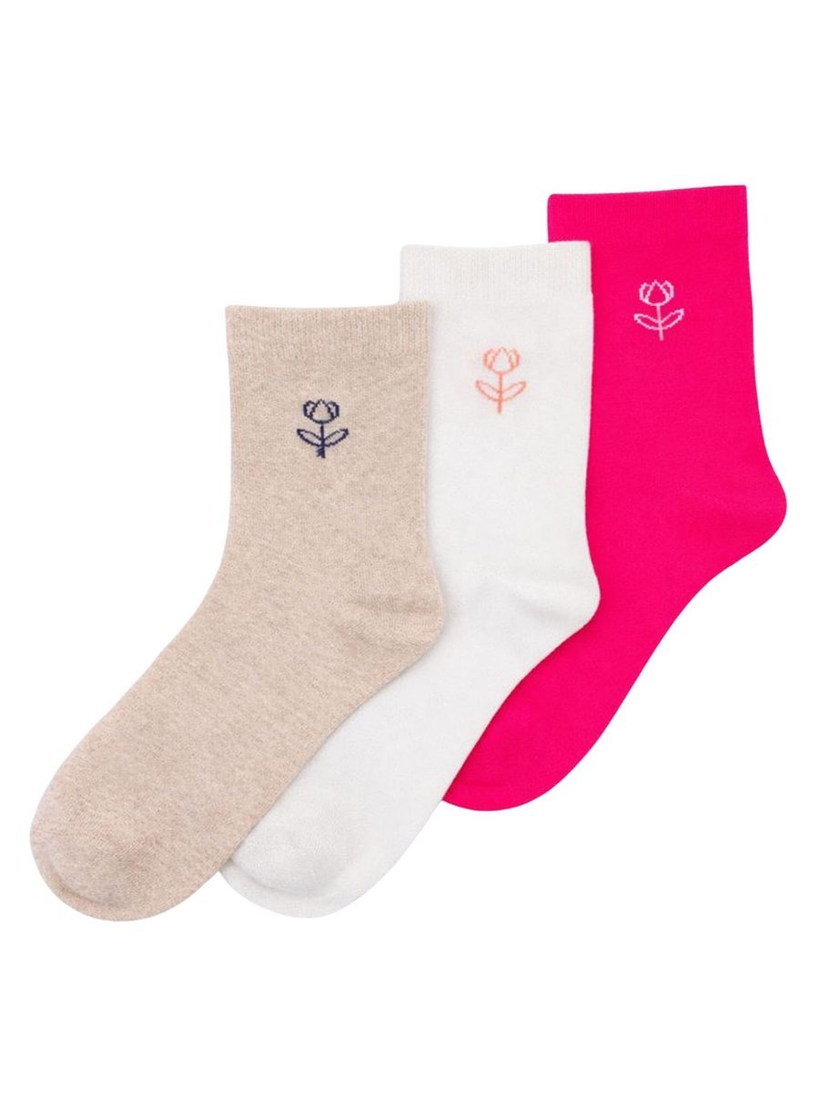 Skarpetki dziewczęce skarpety dziecięce długie kwiatki 3PAK 35-38 MYWAY