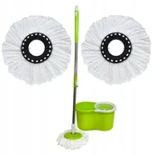 Miotły, szufle, mopy - Magiczny Mop Obrotowy + 2 Wkłady Wiadro Wyciskacz - miniaturka - grafika 1