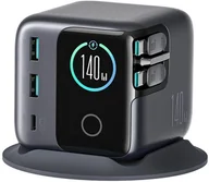 Zasilacze do laptopów - Ładowarka Joyroom Ładowarka biurkowa Podix JR-TRD01 GaN 140W z 5 portami i podwójnymi zwijanymi kablami - szara - miniaturka - grafika 1