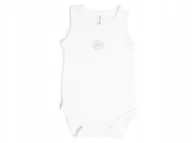 Body dla niemowląt - Body bambusowe bez rękawów Białe 9-12m BAMBOOM - miniaturka - grafika 1