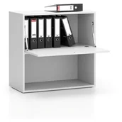 Regały biurowe - B2B Partner Regał biurowy LAYERS, niski, 1 schowek, 800 x 400 x 777, biały 611504 - miniaturka - grafika 1