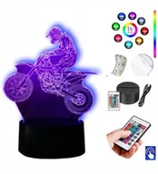 Lampy stojące - Lampka Nocna Motocross Motor LED RGB PLEXIDO - miniaturka - grafika 1