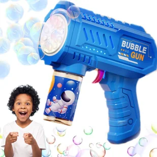 Pistolet Do Robienia Baniek + PŁYN Niebieski Automatyczny Na Baterie - Bańki mydlane - miniaturka - grafika 1