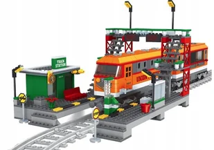 KLOCKI KONSTRUKCYJNE POCIĄG PERON DWORZEC KOLEJOWY ZESTAW DO ZŁOŻENIA - Klocki - miniaturka - grafika 1