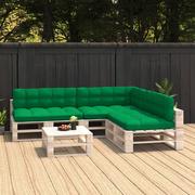 Poduszki ogrodowe - vidaXL Poduszki na sofę z palet, 7 szt., zielone - miniaturka - grafika 1