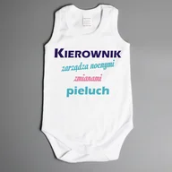 Body dla niemowląt - Kierownik zarządza nocnymi zmianami pieluch - body na ramiączkach - miniaturka - grafika 1