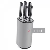 Noże kuchenne - Zestaw 5 noży w bloku chłodny szary matt - miniaturka - grafika 1