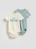 Body dla niemowląt - Reserved - Bawełniane body 2 pack - jasnożółty - miniaturka - grafika 1