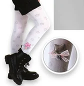 Rajstopy dziecięce - Dziewczęce rajstopy z aplikacją 3D Knittex Lilibeth 60 DEN Szare - miniaturka - grafika 1