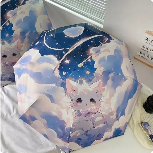 PARASOL AUTOMATYCZNY PARASOLKA KOTKI róż KOT Kociak Manga Anime KAWAII