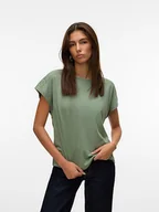 Koszulki i topy damskie - Vero Moda Koszulka w kolorze zielonym - miniaturka - grafika 1
