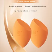 Gąbeczki do makijażu - TEMU Real Techniques Light Beige Gąbka Dwufunkcyjna, Gąbka do Makijażu na Kosmetyki w Płynie i Kremowe, Gąbka z Nakładką Korektora, Podkładowa Gąbka - miniaturka - grafika 1