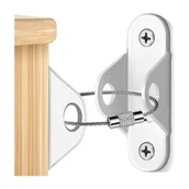 Zawiasy, okucia i inne akcesoria - Zestaw 12 pasów zabezpieczających przed przewróceniem do mebli metalowych, wytrzymałe kotwy ścienne, do ochrony małych zwierząt, białe - miniaturka - grafika 1