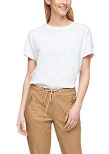 s.Oliver T-shirt damski, Biały/czerwony emblemat, 44 PL - Koszulki i topy damskie - miniaturka - grafika 1