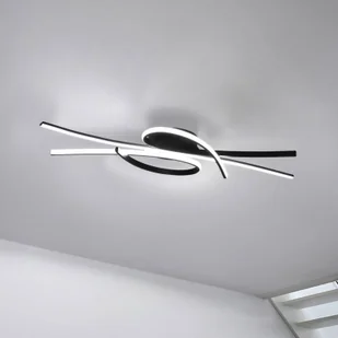 FISCHER & HONSEL Lampa sufitowa LED Biba, możliwość ściemniania, czarny, salon / jadalnia, metal, nowoczesny - Lampy sufitowe - miniaturka - grafika 1