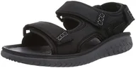 Sandały męskie - Clarks Wesley Bay sandały męskie, Czarny - 45 EU - miniaturka - grafika 1