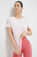 Koszulki sportowe damskie - Guess t-shirt bawełniany kolor różowy - miniaturka - grafika 1