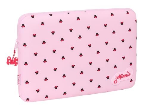 Safta MINNIE MOUSE NAIVE - Etui na laptopa 15,6 cala, plecak, idealny dla dzieci w różnym wieku, wygodny i wszechstronny, jakość i wytrzymałość, 39,5 x 3,5 x 27,5 cm, Jasnoróżowy, M, Casual