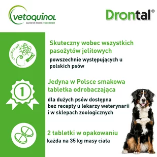 Bayer Drontal PLUS FLAVOUR dla psów pow.35kg 2tabl - Pozostałe akcesoria dla psów - miniaturka - grafika 1