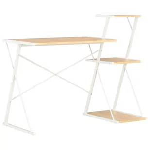 vidaXL vidaXL Biurko z półką, biało-dębowe, 116x50x93 cm - Biurka - miniaturka - grafika 1