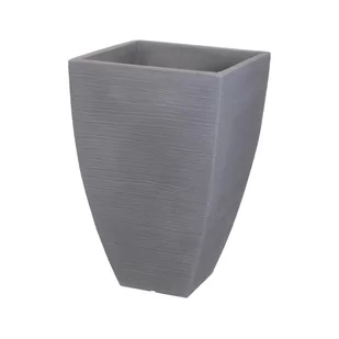 NoName Donica Ribbed kwadrat szara prążkowana 60 cm Y54191550 - Donice - miniaturka - grafika 1