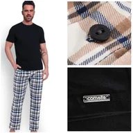 Piżamy damskie - Cornette Komplet Piżama Męska Bawełna Czarny Biały Rozmiar XXL - miniaturka - grafika 1