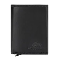 Portfele - Skórzany portfel z wysuwaną przegrodą na karty czarny - miniaturka - grafika 1