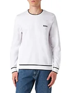 Bluzy męskie - BOSS Męska bluza Loungew, White100, XXL, White100, XXL - miniaturka - grafika 1