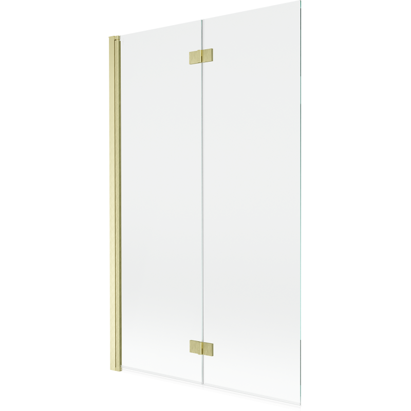 Mexen Mist parawan nawannowy 2-skrzydłowy lewy 110 x 150 cm, transparent, złoty szczotkowany - 8A9-110-002-55-00-L