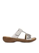 Klapki i japonki damskie - Rieker Klapki CEO-608K2-40 Srebrny - miniaturka - grafika 1