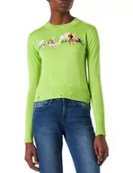 Bluzy damskie - Desigual Bluza damska JERS_Julia, zielony, L - miniaturka - grafika 1