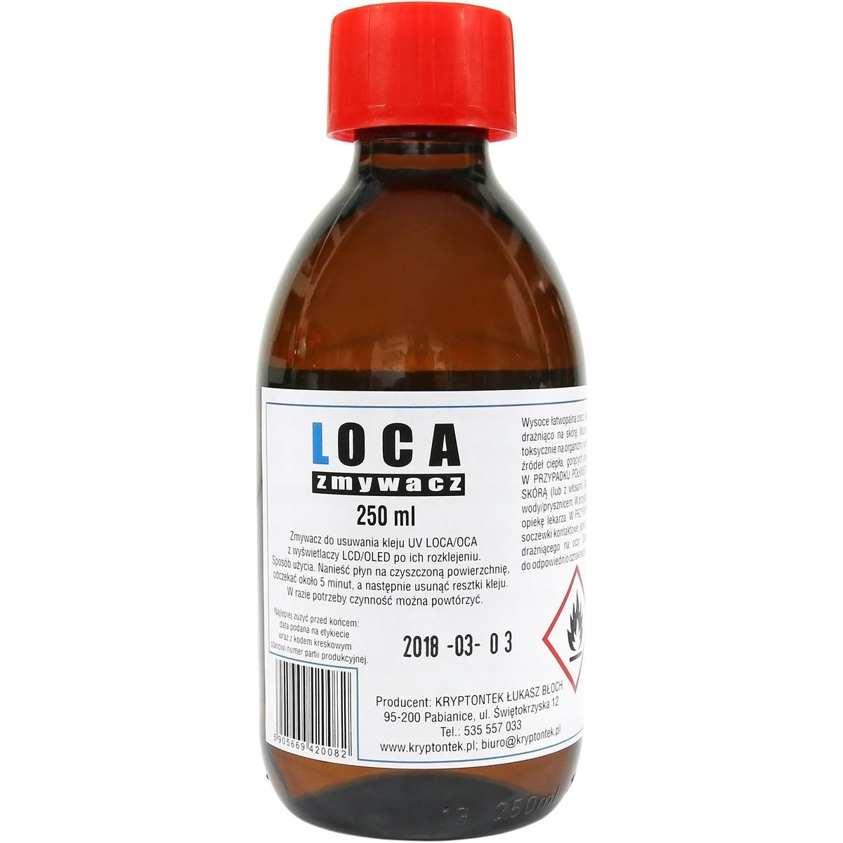 ZMYWACZ DO USUWANIA KLEJU Z WYŚWIETLACZY EKRANÓW LCD DYSPERGATOR LOCA 250ml