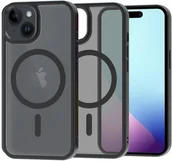 Etui i futerały do telefonów - Etui Magnetyczne Magmat Magsafe do iPhone 15 Plus, Półprzezroczyste, Czarne - miniaturka - grafika 1
