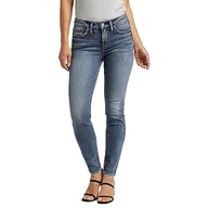 Spodnie damskie - Silver Jeans Damskie spodnie jeansowe Mid Super Skinny, Dark Wash Edk358, 25W / 29L - miniaturka - grafika 1