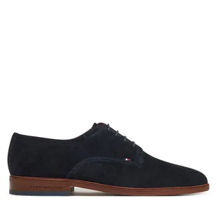 Półbuty Tommy Hilfiger Hilfiger Thunit Suede Shoe FM0FM05377 Granatowy - Półbuty męskie - miniaturka - grafika 1