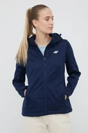Kurtki i kamizelki sportowe damskie - 4F kurtka outdoorowa kolor granatowy przejściowa - miniaturka - grafika 1
