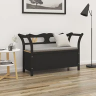 Ławki do przedpokoju - Ławka, czarna, 107x45x75,5 cm, lite drewno jodłowe Lumarko! - miniaturka - grafika 1
