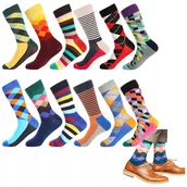 Skarpetki męskie - Skarpetki Skarpetki męskie kolorowe długie Zestaw 12 sztuk na prezent - miniaturka - grafika 1
