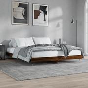 Łóżka - Rama łóżka, brązowy dąb, 160x200 cm, materiał drewnopochodny Lumarko! - miniaturka - grafika 1