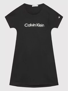 Sukienki i spódniczki dla dziewczynek - Calvin Klein Jeans Sukienka codzienna Inst Silver Logo IG0IG01418 Czarny Regular Fit - grafika 1