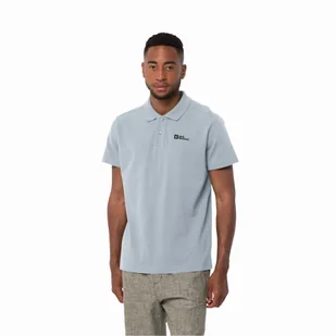 Koszulka polo męska Jack Wolfskin ESSENTIAL POLO M soft blue - M - Koszulki męskie - miniaturka - grafika 1