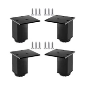 Zawiasy, okucia i inne akcesoria - Nogi meblowe aluminiowe regulowane, zestaw 4 szt., do mebli, sof i stołów, czarne, 8 cm (zakres regulacji 80-98 mm) - miniaturka - grafika 1