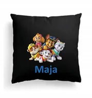 Poduszki dekoracyjne - Foto Poduszka Czarna Psi Patrol Paw Pieski +IMIĘ 5 - miniaturka - grafika 1