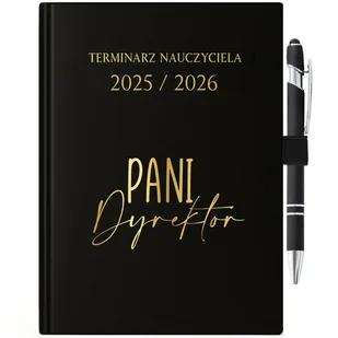 KALENDARZ TERMINARZ PLANER 25/26 A5 PREZENT DLA PANI DYREKTOR DŁUGOPIS GOLD - Kalendarze - miniaturka - grafika 1