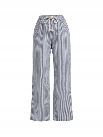 SHEIN SPODNIE CASUAL W PASKI Z WIĄZANIEM W PASIE DŁUGIE 36 1EC