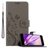 Etui i futerały do telefonów - Etui Cadorabo do Apple iPhone 7 PLUS / 7S PLUS / 8 PLUS etui ochronne w kolorze szarym pokrowiec ochronny etui na telefon komórkowy kwiaty - miniaturka - grafika 1